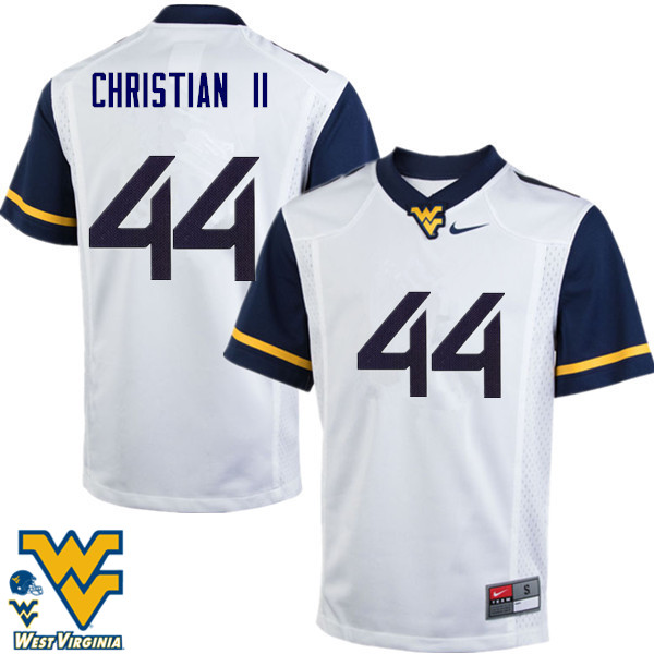 NCAA Men's Hodari Christian II West Virginia Mountaineers White #44 Nike Stitched Football College Authentic Jersey HH23M33WS